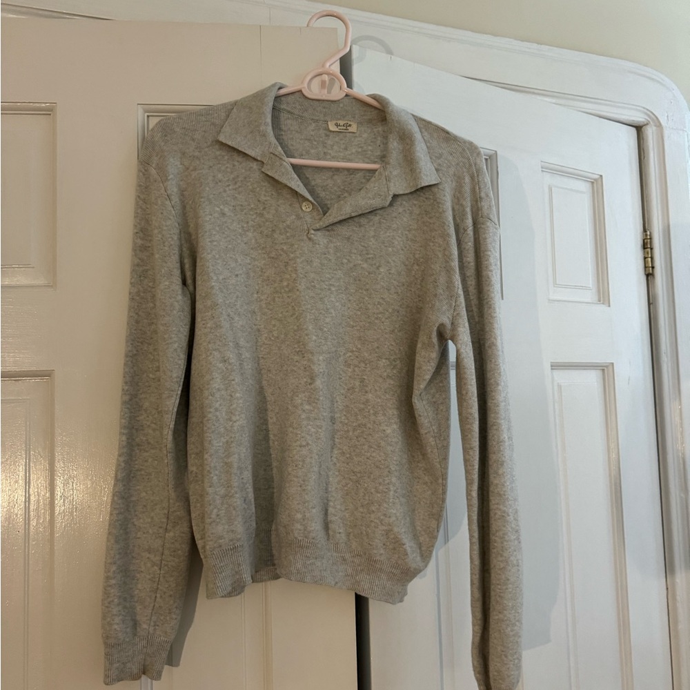 Brandy Melville Gray Collared Sweater